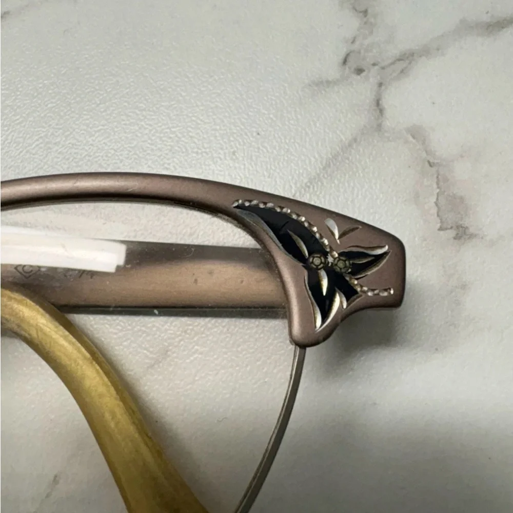 Vintage Style Cat Eye Rose Eyeglasses‎ with Gold Accents
